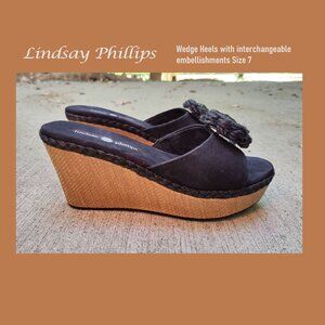 Lindsay Phillips Wedge Sandals with extra embellishments - Size 7 - NWT